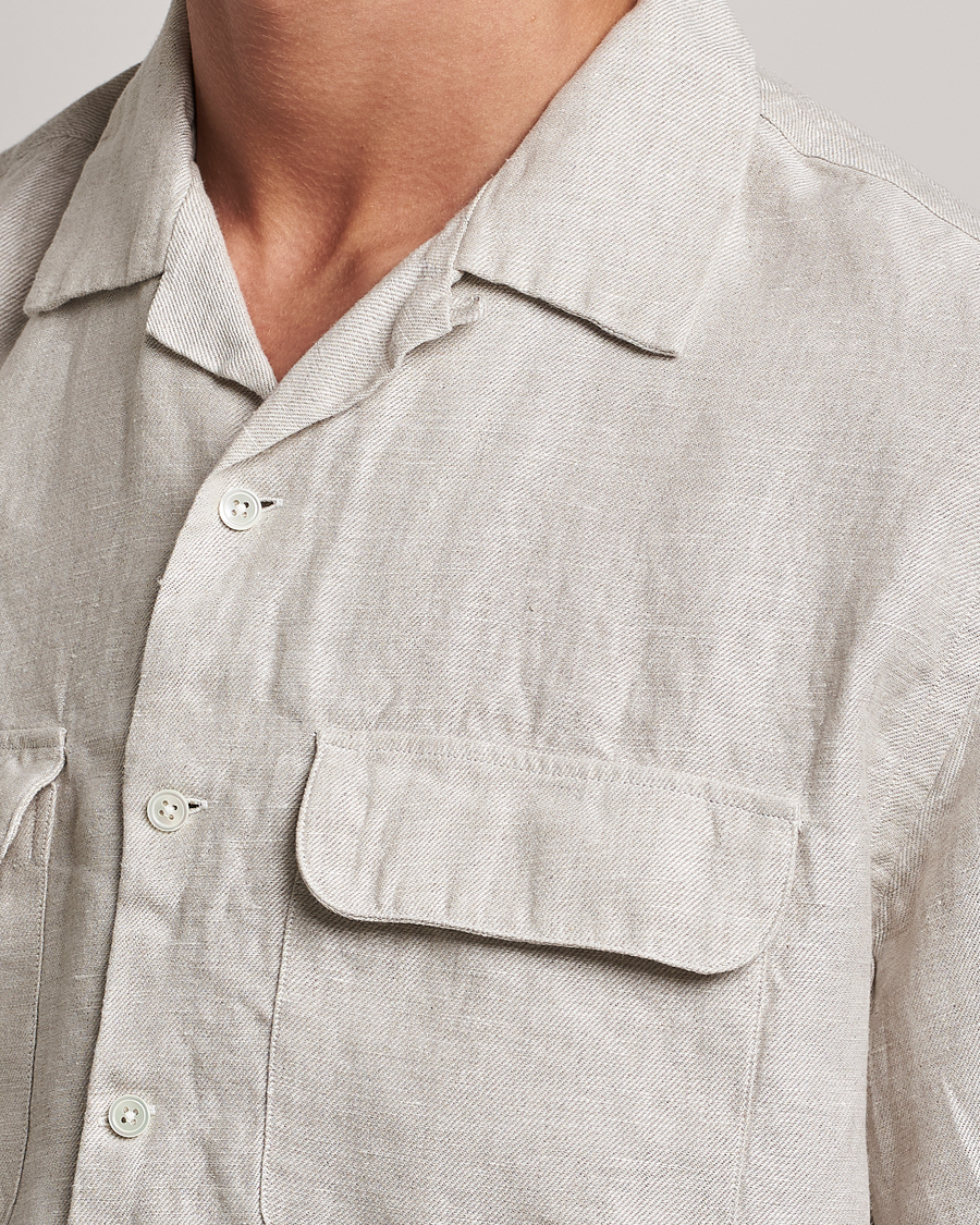 Men | Shirts | BEAMS PLUS | Linen/Chambray Camp Shirt Natural