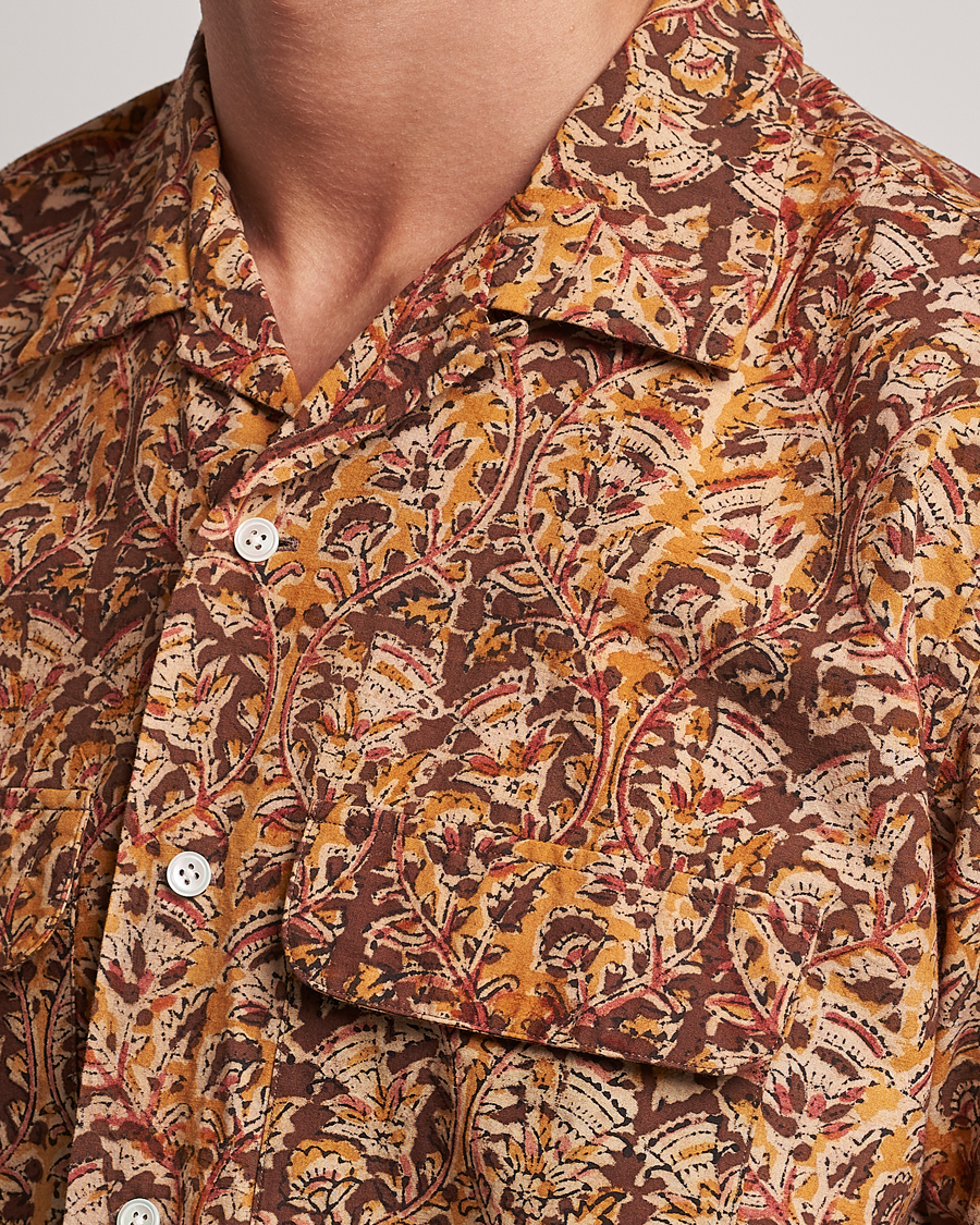 Men | Shirts | BEAMS PLUS | Block Print Camp Shirt Brown
