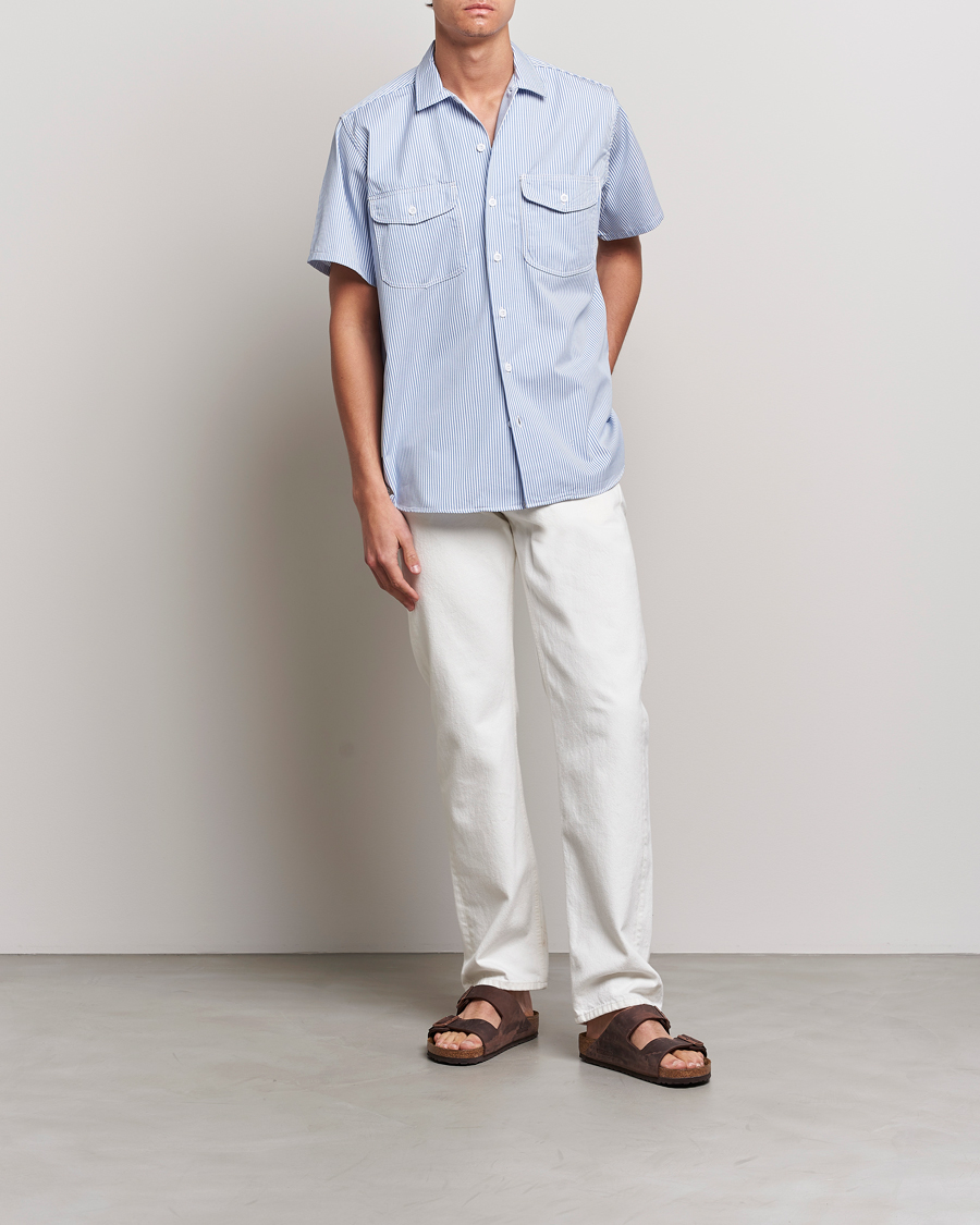 Men | Shirts | BEAMS PLUS | Short Sleeve Work Shirt Light Blue