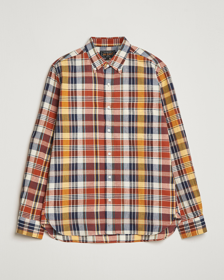 Men | Shirts | BEAMS PLUS | Indian Madras Button Down Shirt Brown Check
