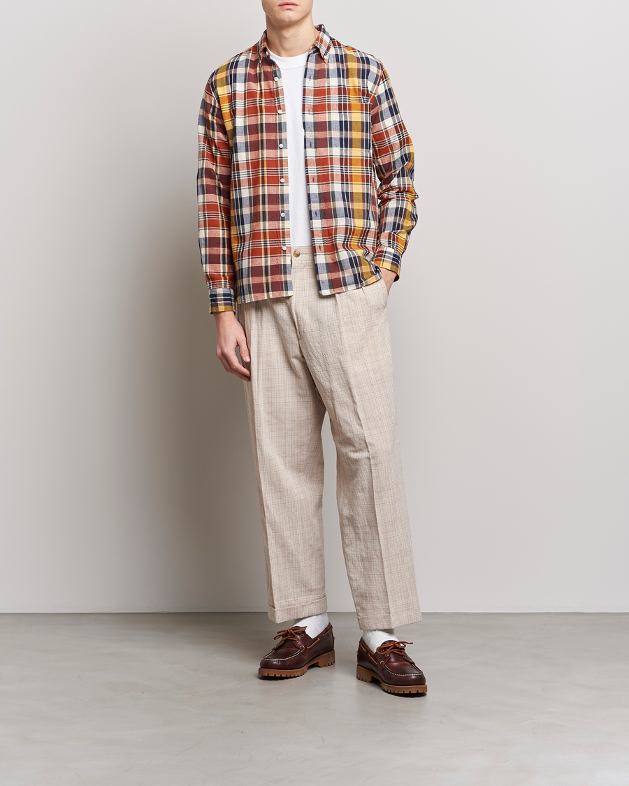 Men | Shirts | BEAMS PLUS | Indian Madras Button Down Shirt Brown Check