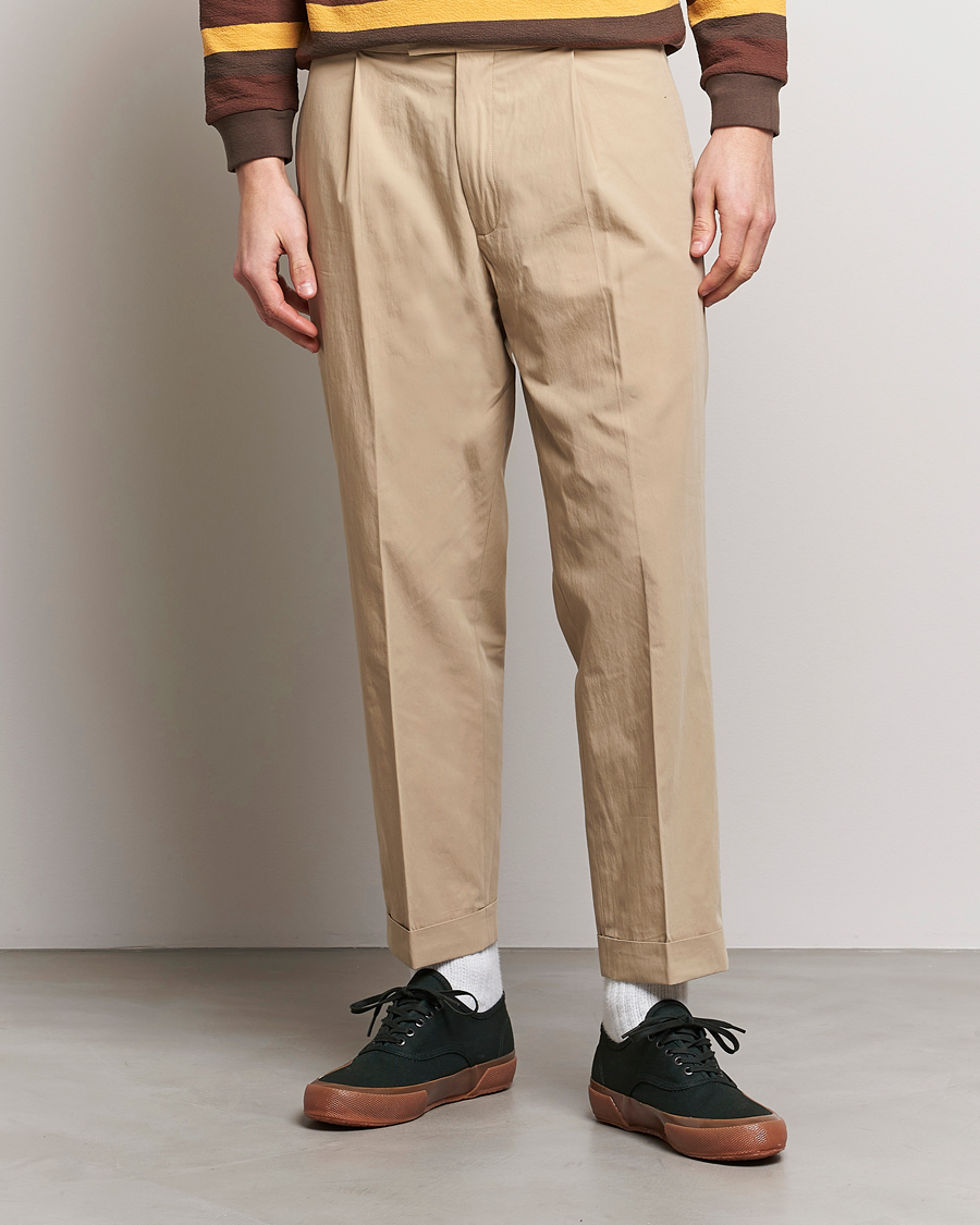 Men | Preppy Authentic | BEAMS PLUS | Comfort Cloth Travel Trousers Beige