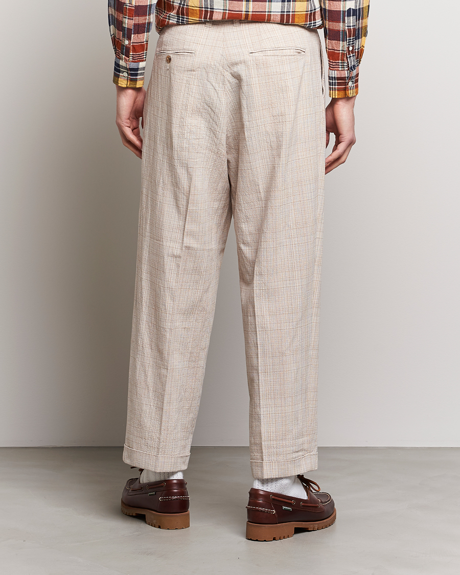 Men | Trousers | BEAMS PLUS | Cotton/Linen Comfort Trousers Natural