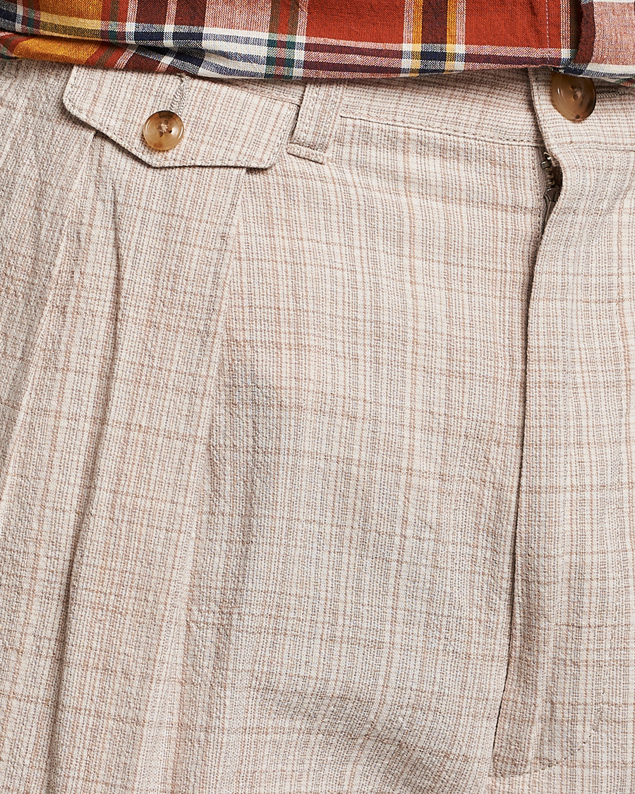 Men | Trousers | BEAMS PLUS | Cotton/Linen Comfort Trousers Natural
