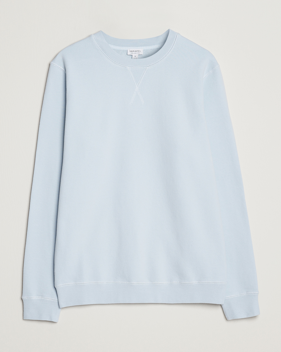 Men | Sweaters & Knitwear | Sunspel | Loopback Sweatshirt Pastel Blue