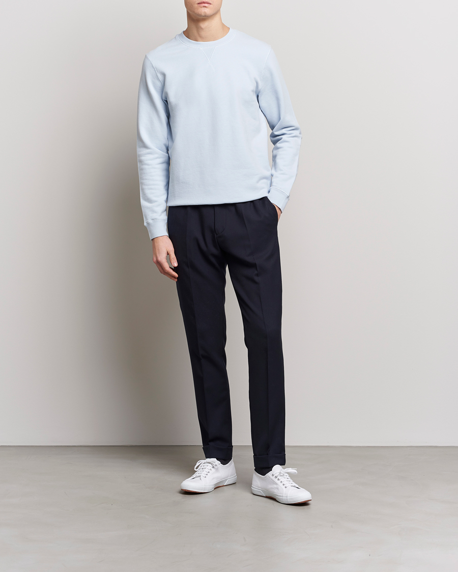 Men | Sweaters & Knitwear | Sunspel | Loopback Sweatshirt Pastel Blue
