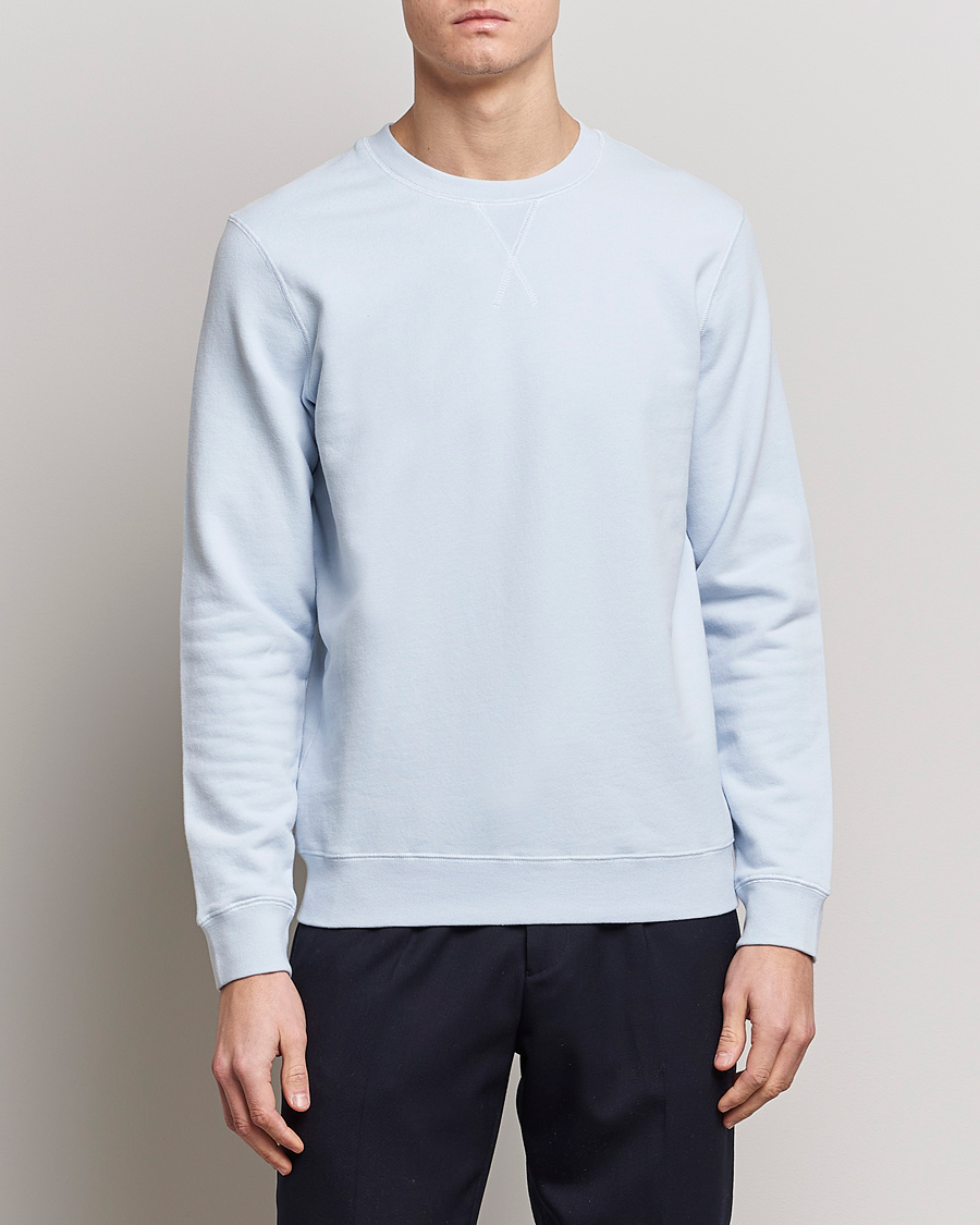 Men |  | Sunspel | Loopback Sweatshirt Pastel Blue