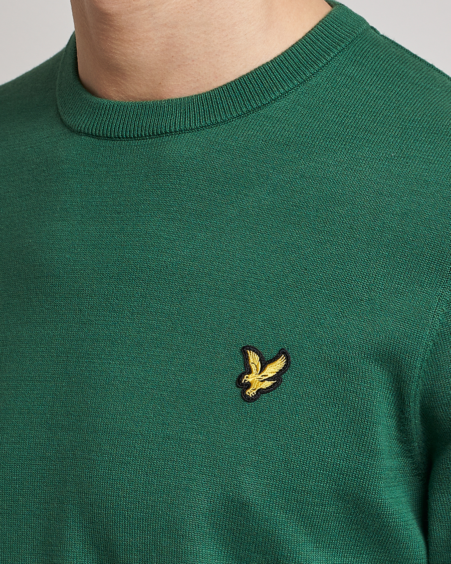 Men | Sweaters & Knitwear | Lyle & Scott | Crew Neck Cotton Sweater English Green