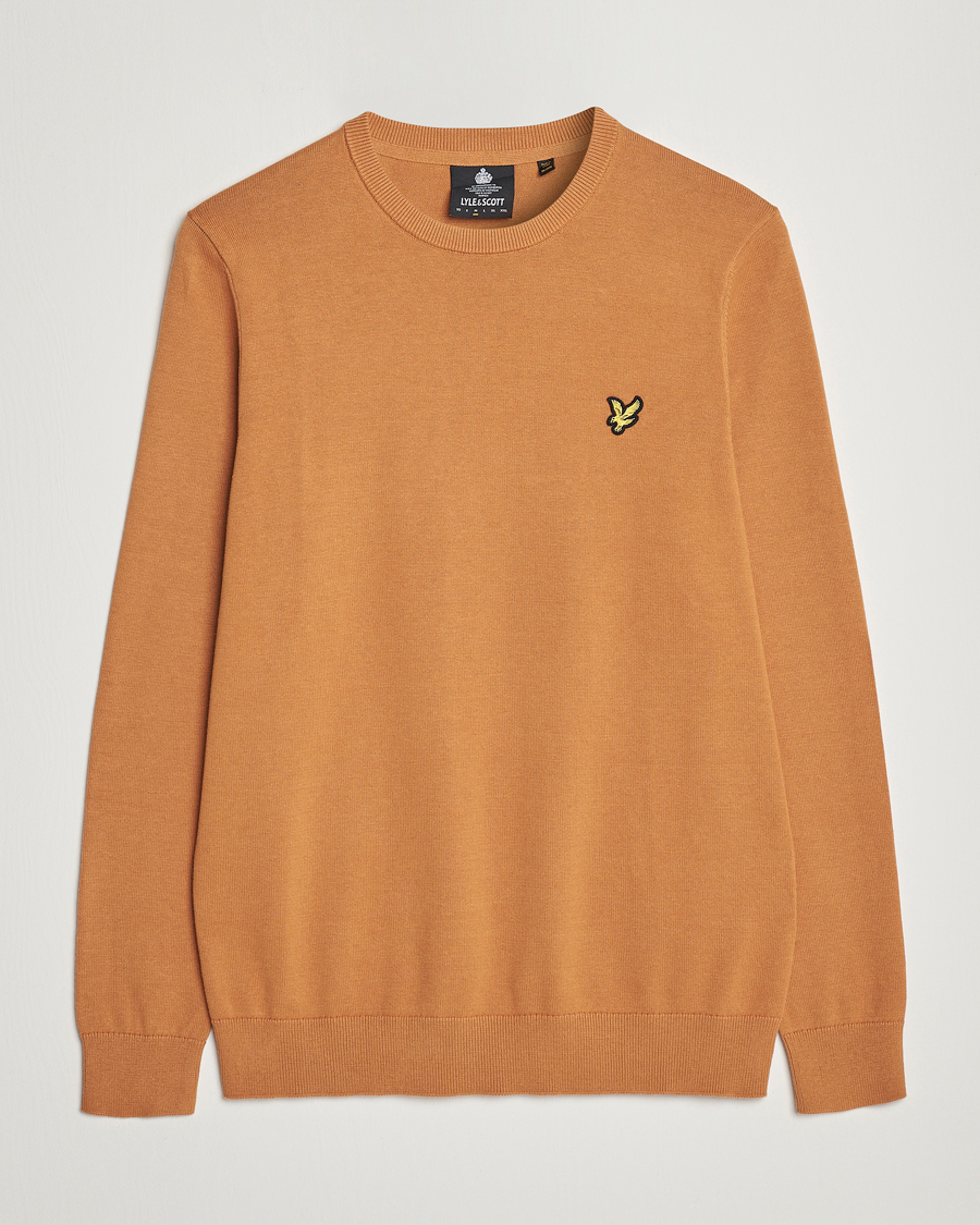 Men | Sweaters & Knitwear | Lyle & Scott | Crew Neck Cotton Sweater Sand Burned