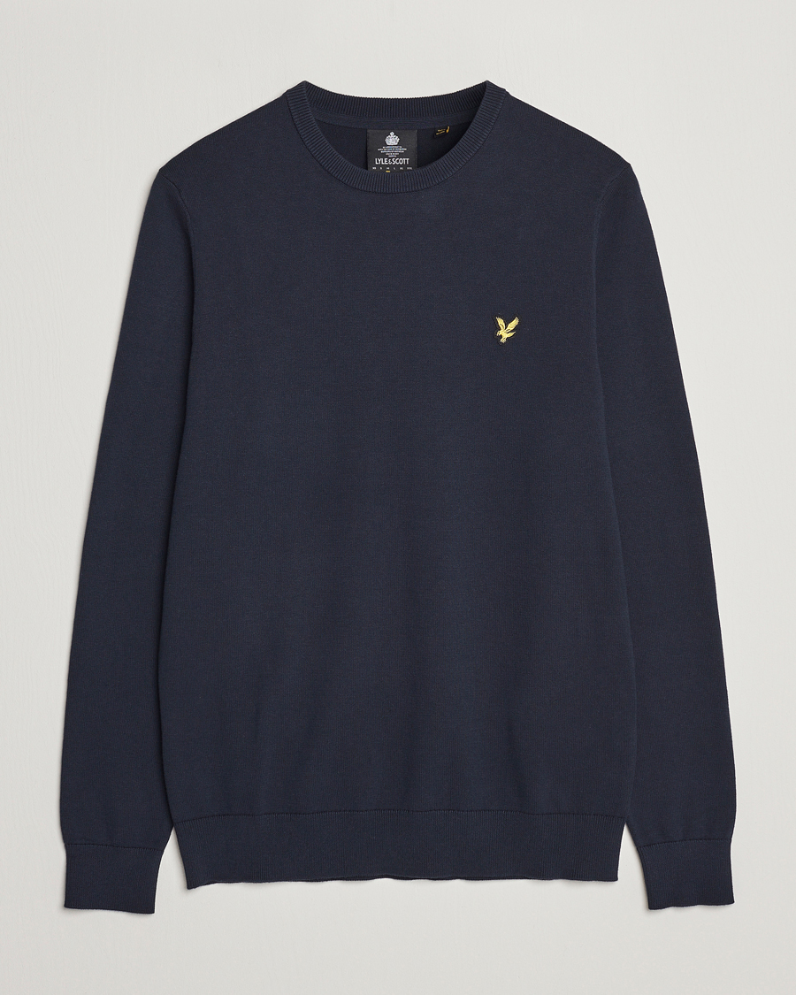 Men | Sweaters & Knitwear | Lyle & Scott | Crew Neck Cotton Sweater Dark Navy