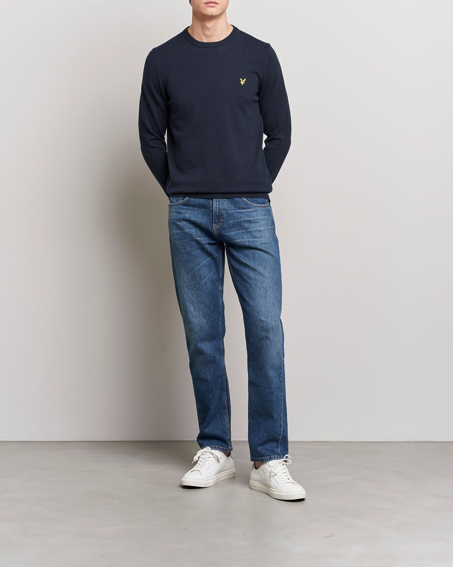 Men | Sweaters & Knitwear | Lyle & Scott | Crew Neck Cotton Sweater Dark Navy