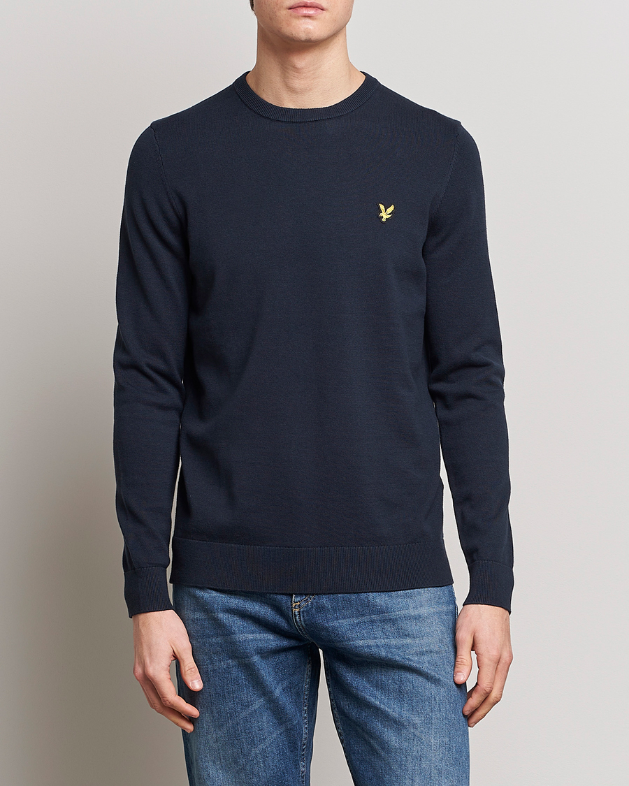 Men | Sweaters & Knitwear | Lyle & Scott | Crew Neck Cotton Sweater Dark Navy