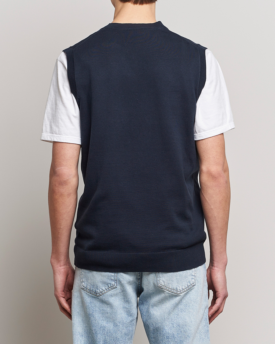 Men | Sweaters & Knitwear | Lyle & Scott | Cotton Vest Dark Navy