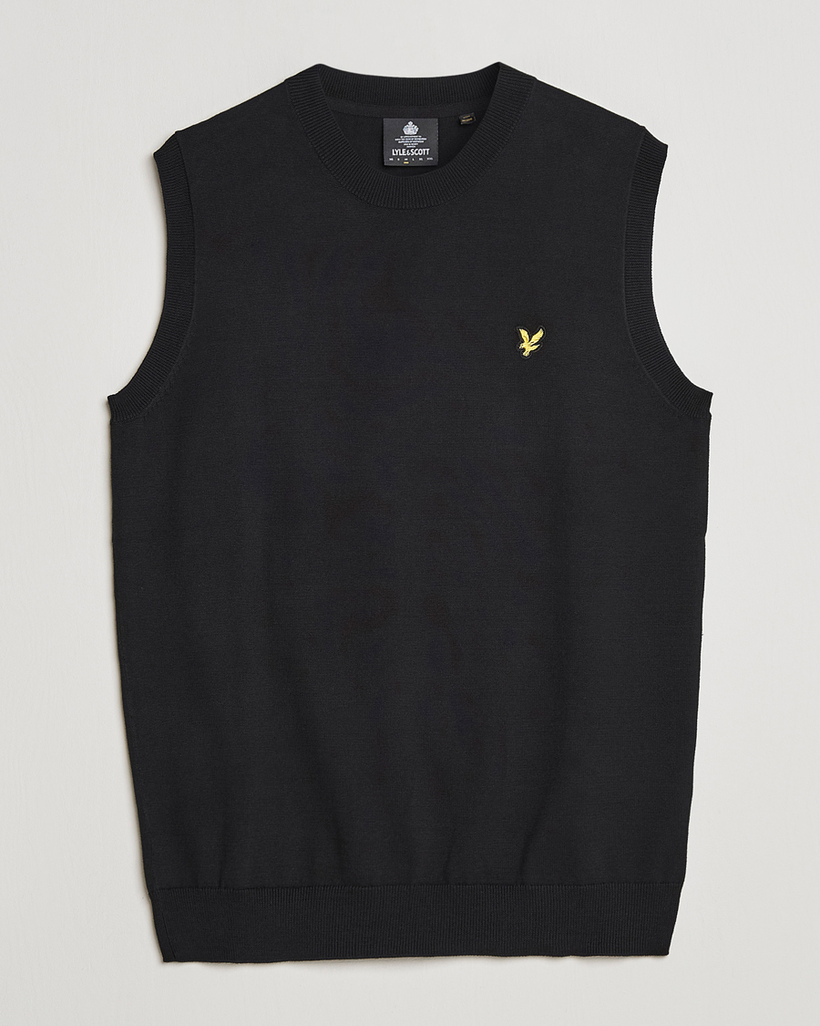 Men | Sweaters & Knitwear | Lyle & Scott | Cotton Vest Black
