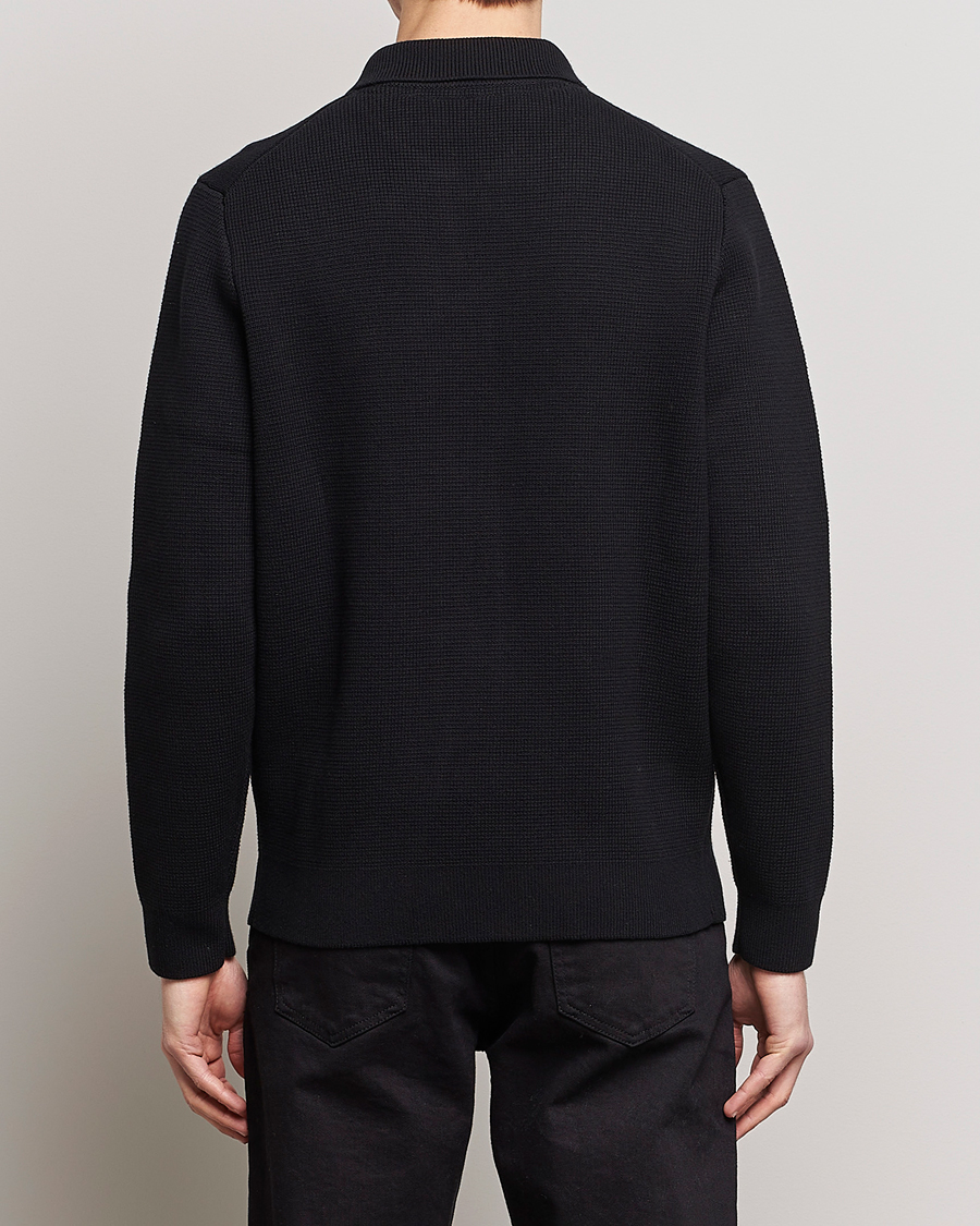 Men | Sweaters & Knitwear | Lyle & Scott | Milano Full Zip Sweater Black
