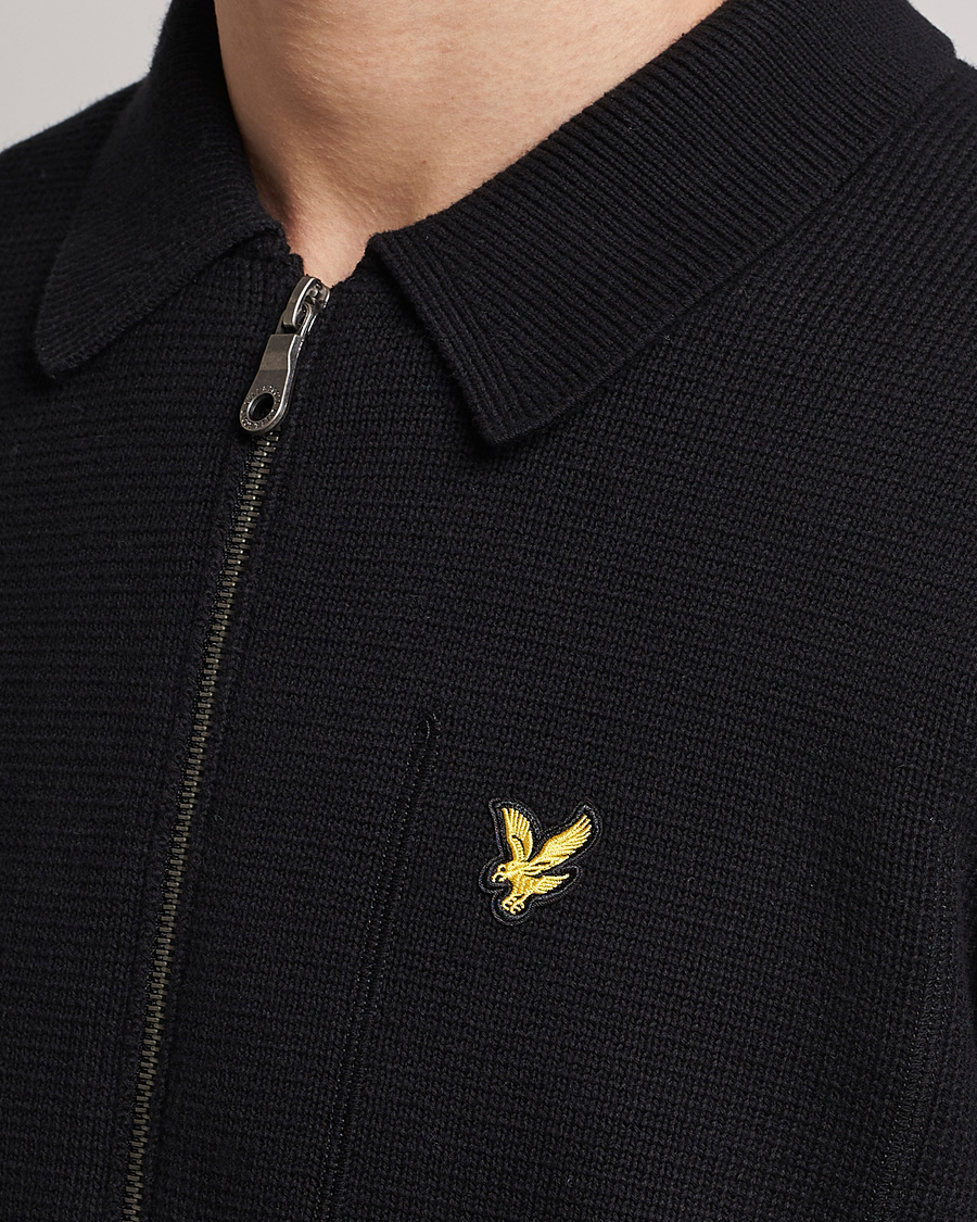 Men | Sweaters & Knitwear | Lyle & Scott | Milano Full Zip Sweater Black