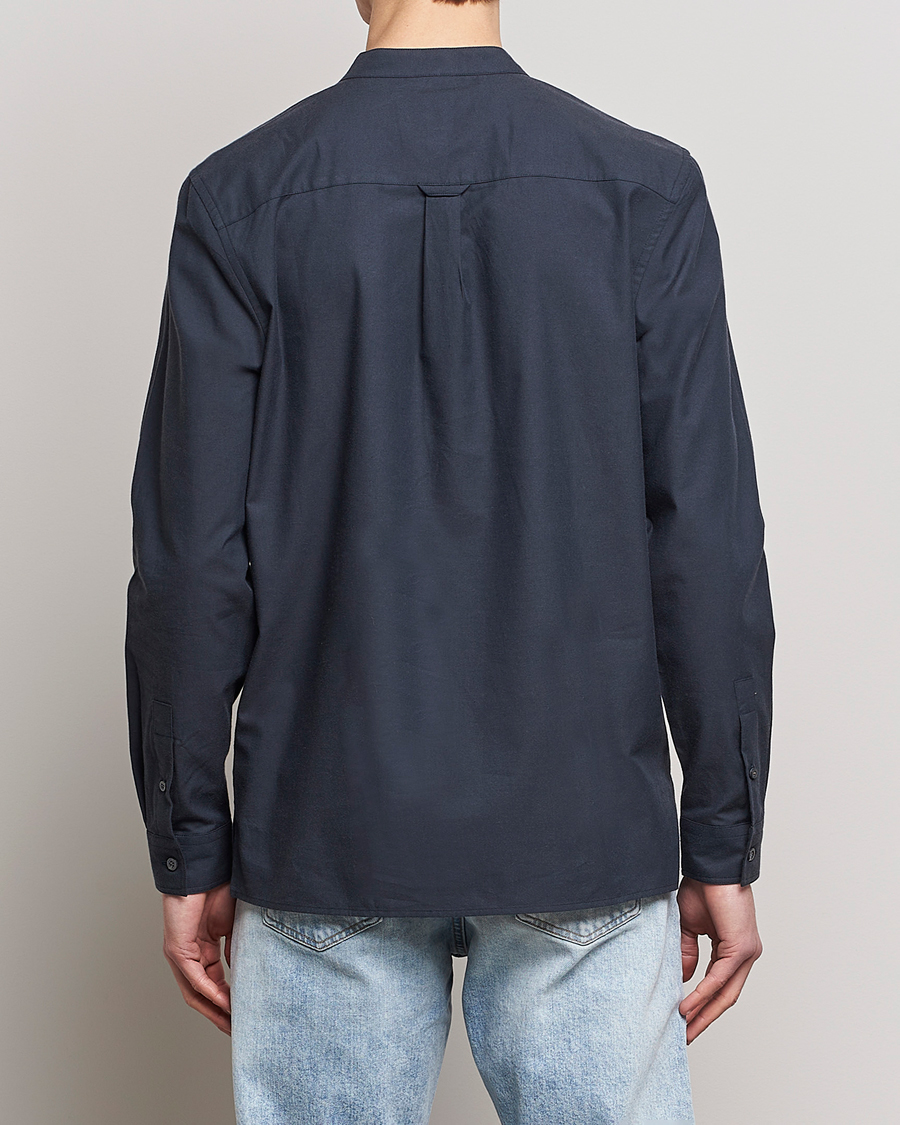 Men | Shirts | Lyle & Scott | Marl Grandad Shirt Dark Navy