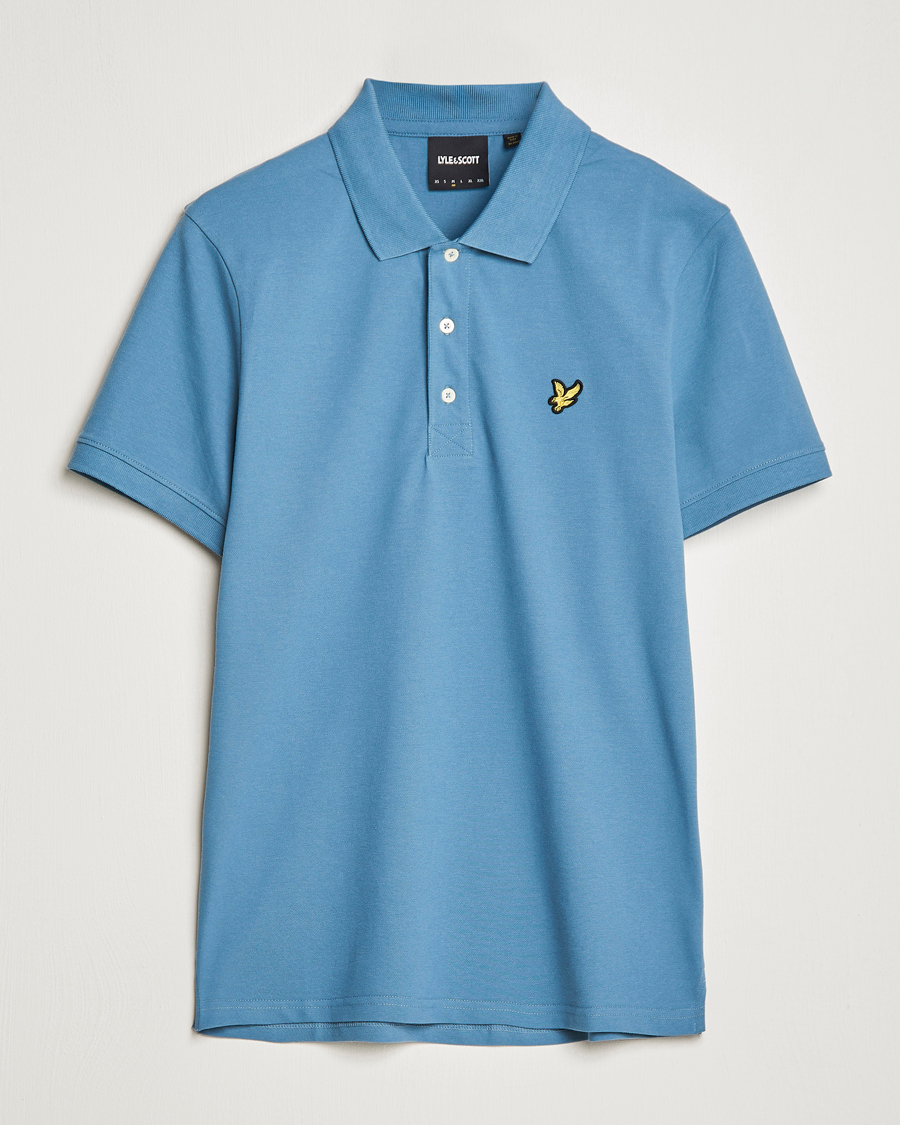 Men | Polo Shirts | Lyle & Scott | Plain Pique Polo Skipton Blue