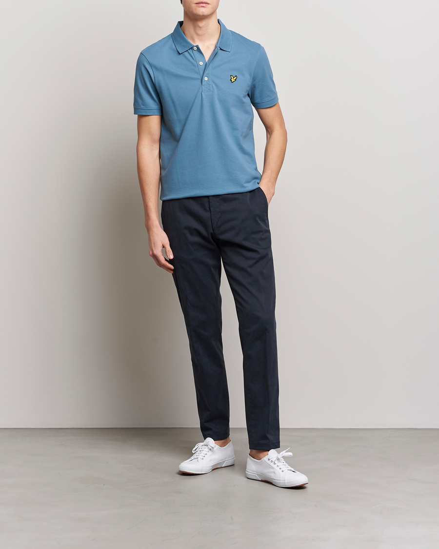 Men | Polo Shirts | Lyle & Scott | Plain Pique Polo Skipton Blue