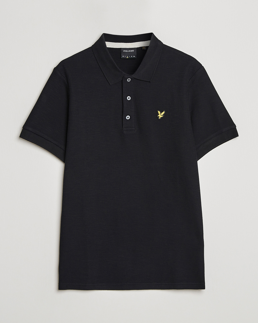 Men | Polo Shirts | Lyle & Scott | Cuffed Pique Polo Jet Black