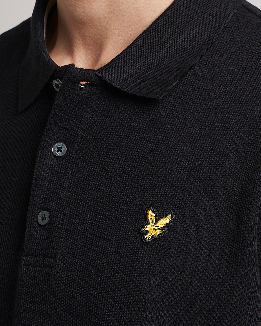 Men | Polo Shirts | Lyle & Scott | Cuffed Pique Polo Jet Black