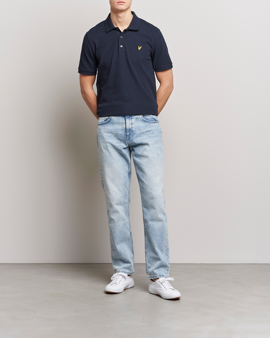 Men | Polo Shirts | Lyle & Scott | Milano Trim Pique Polo Dark Navy