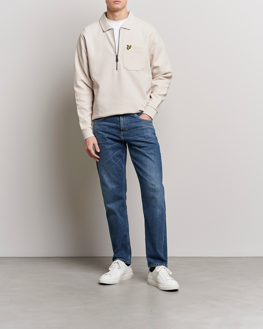 Men | Sweaters & Knitwear | Lyle & Scott | Crest Half Zip Sweater Cove
