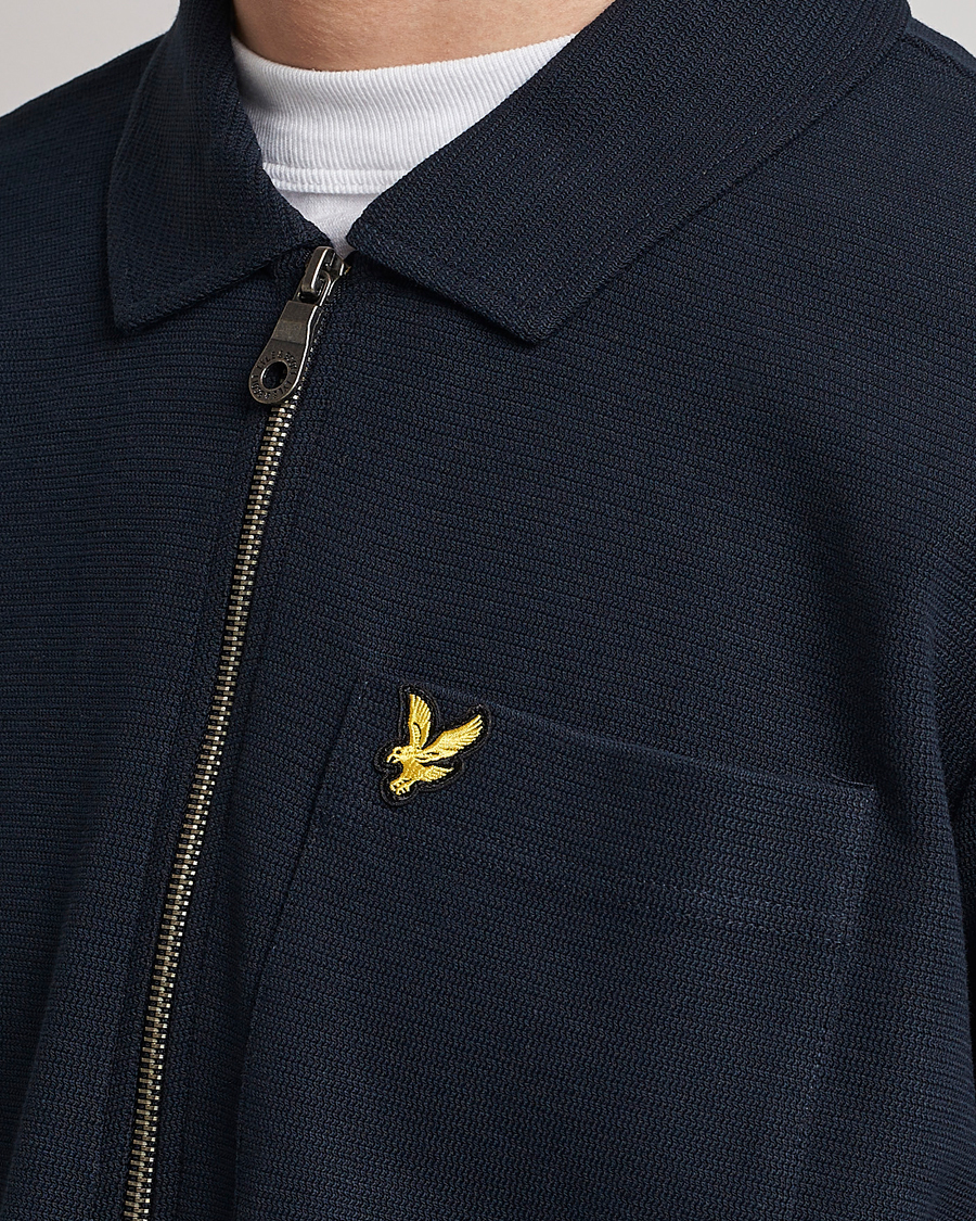 Men | Sweaters & Knitwear | Lyle & Scott | Crest Half Zip Sweater Dark Navy