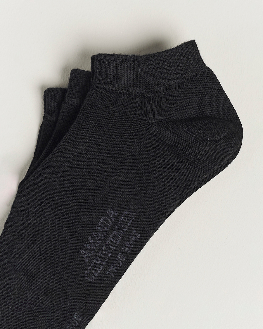 Men |  | Amanda Christensen | 3-Pack True Cotton Sneaker Socks Black