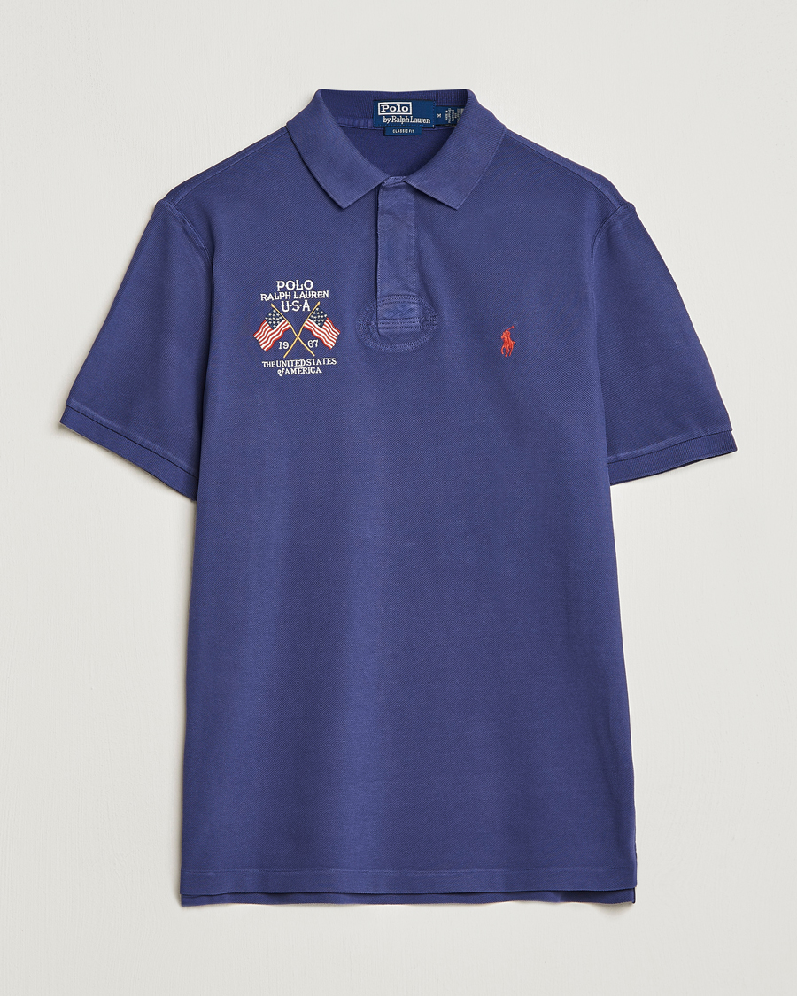 Men | Polo Shirts | Polo Ralph Lauren | Classic Fit Flag Polo Boathouse Navy
