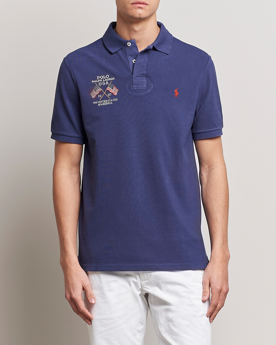 Men | Polo Shirts | Polo Ralph Lauren | Classic Fit Flag Polo Boathouse Navy