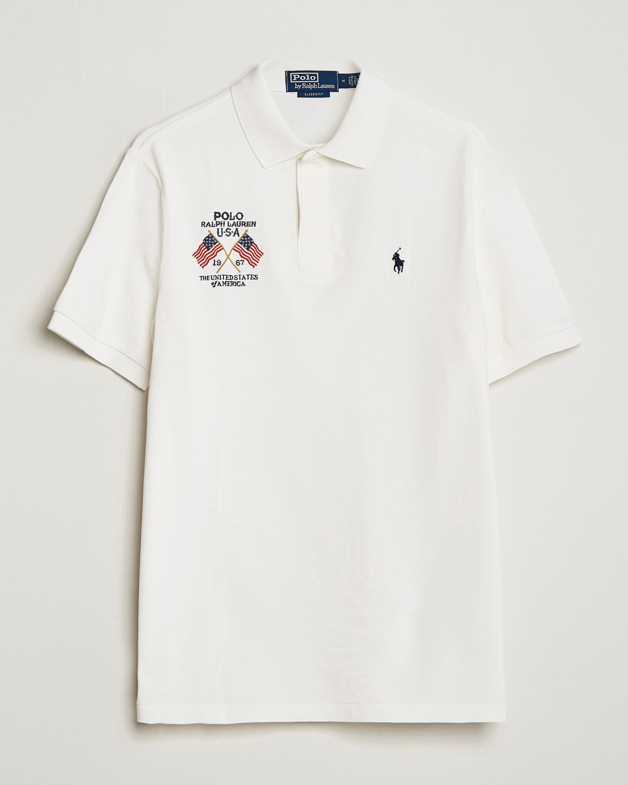 Men | Polo Shirts | Polo Ralph Lauren | Classic Fit Flag Polo Nevis White
