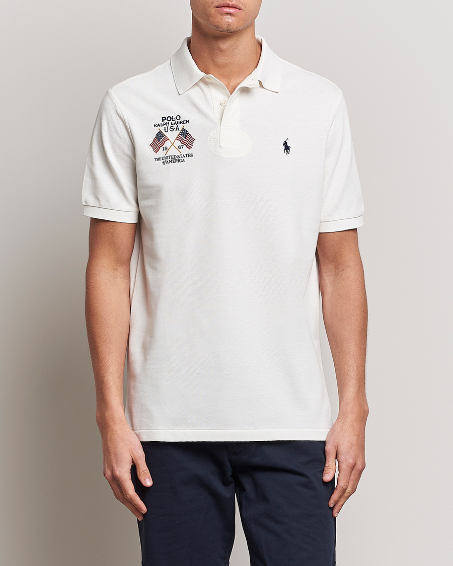 Men | Polo Shirts | Polo Ralph Lauren | Classic Fit Flag Polo Nevis White