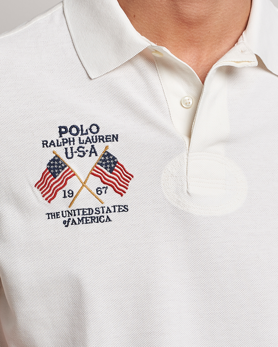 Men | Polo Shirts | Polo Ralph Lauren | Classic Fit Flag Polo Nevis White