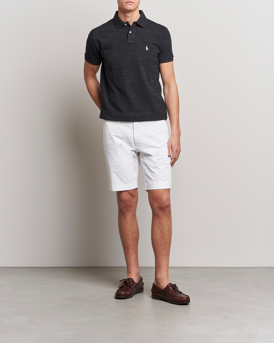 Men | Polo Shirts | Polo Ralph Lauren | Custom Slim Fit Polo Black Marl Heather