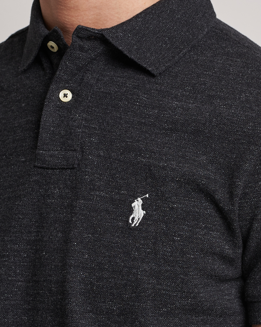 Men | Polo Shirts | Polo Ralph Lauren | Custom Slim Fit Polo Black Marl Heather