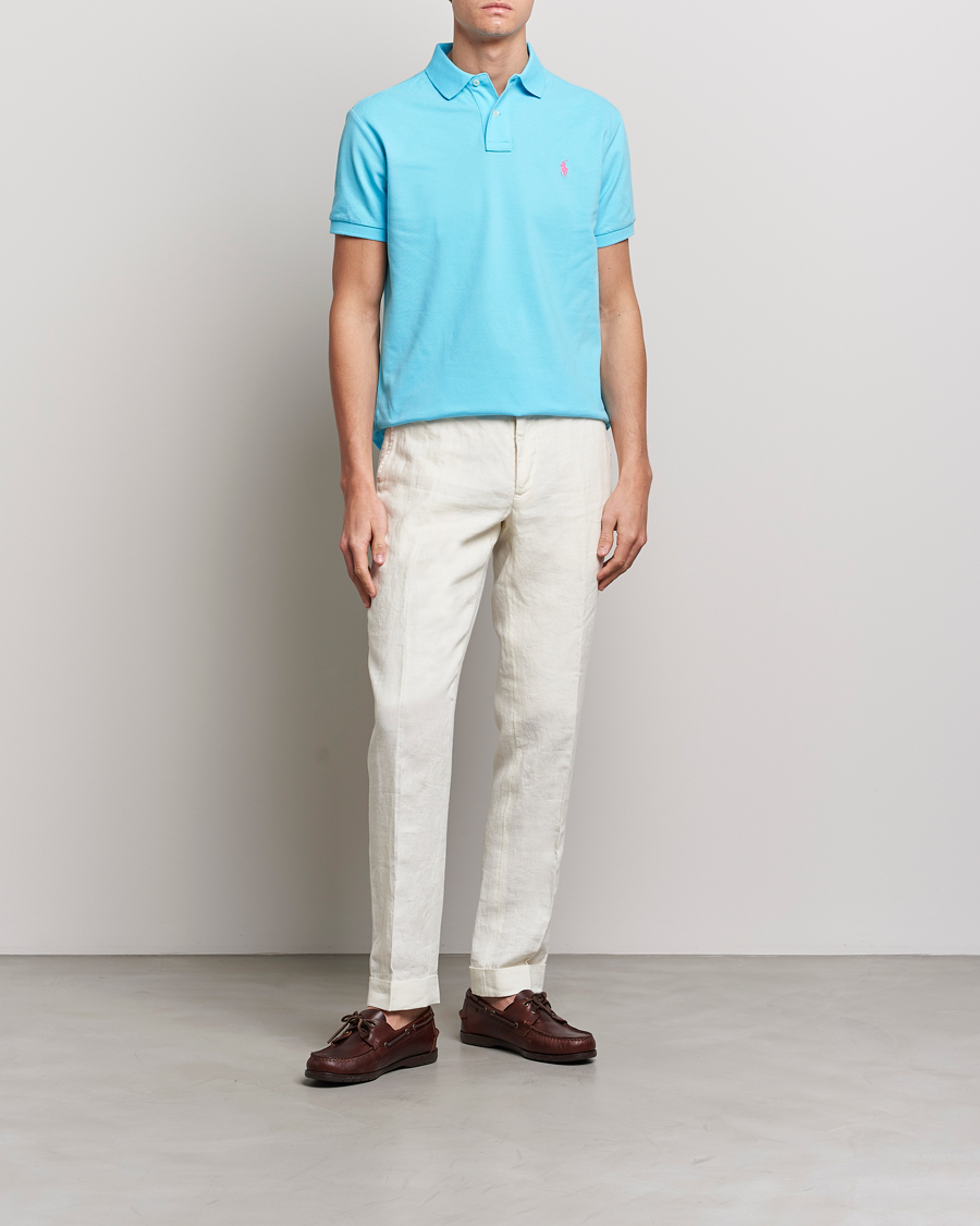 Men | Polo Shirts | Polo Ralph Lauren | Custom Slim Fit Polo Turquoise Nova