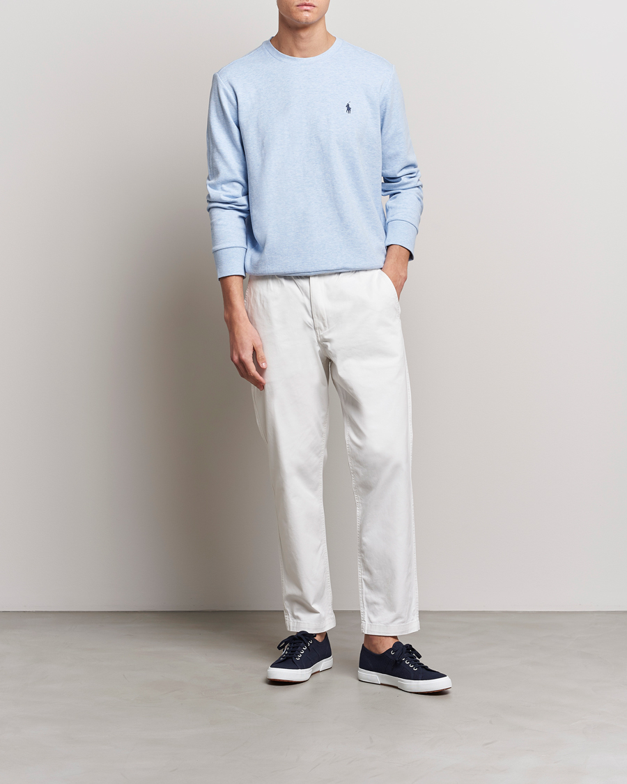 Men | Sweaters & Knitwear | Polo Ralph Lauren | Double Knitted Jersey Sweatshirt Elite Blue Heather