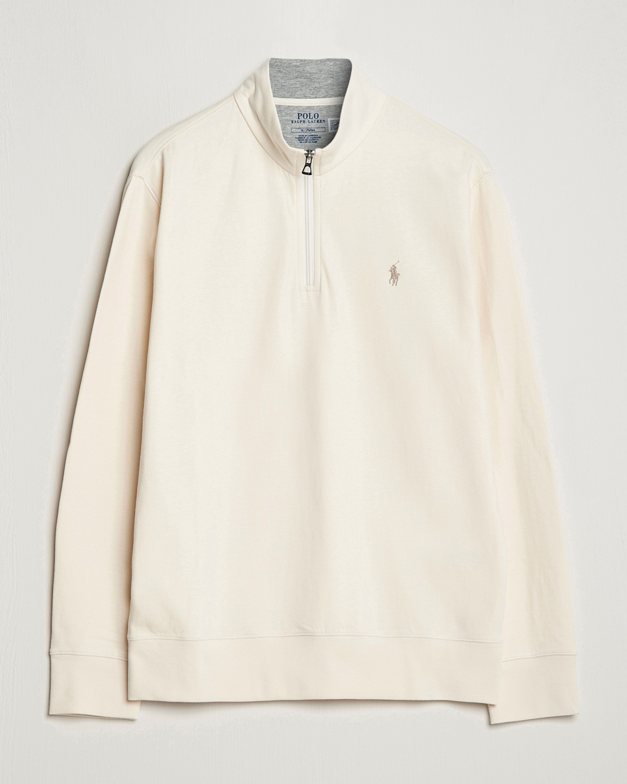 Men | Sweaters & Knitwear | Polo Ralph Lauren | Tech Double Knit Half Zip Guide Cream