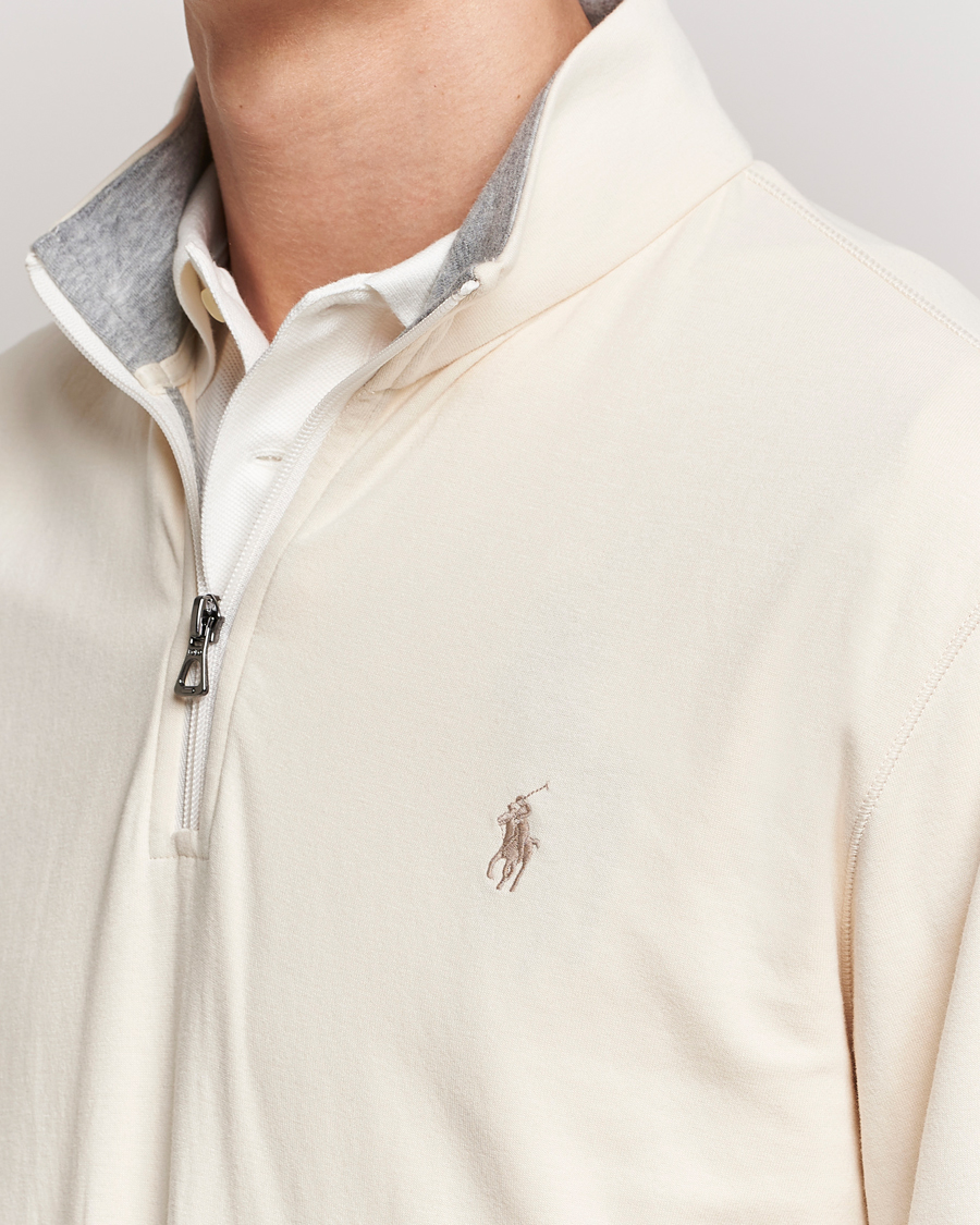 Men | Sweaters & Knitwear | Polo Ralph Lauren | Tech Double Knit Half Zip Guide Cream