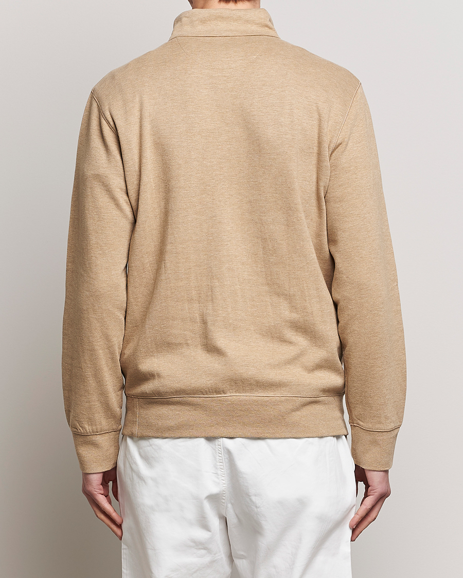 Men | Sweaters & Knitwear | Polo Ralph Lauren | Tech Double Knit Half Zip Luxury Tan Heather
