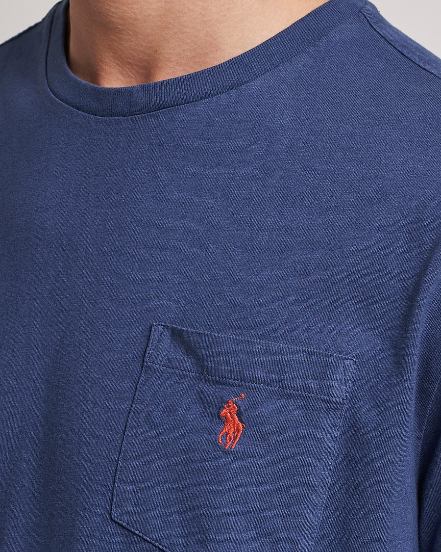Men | T-Shirts | Polo Ralph Lauren | Cotton/Linen Crew Neck T-Shirt Boathouse Navy