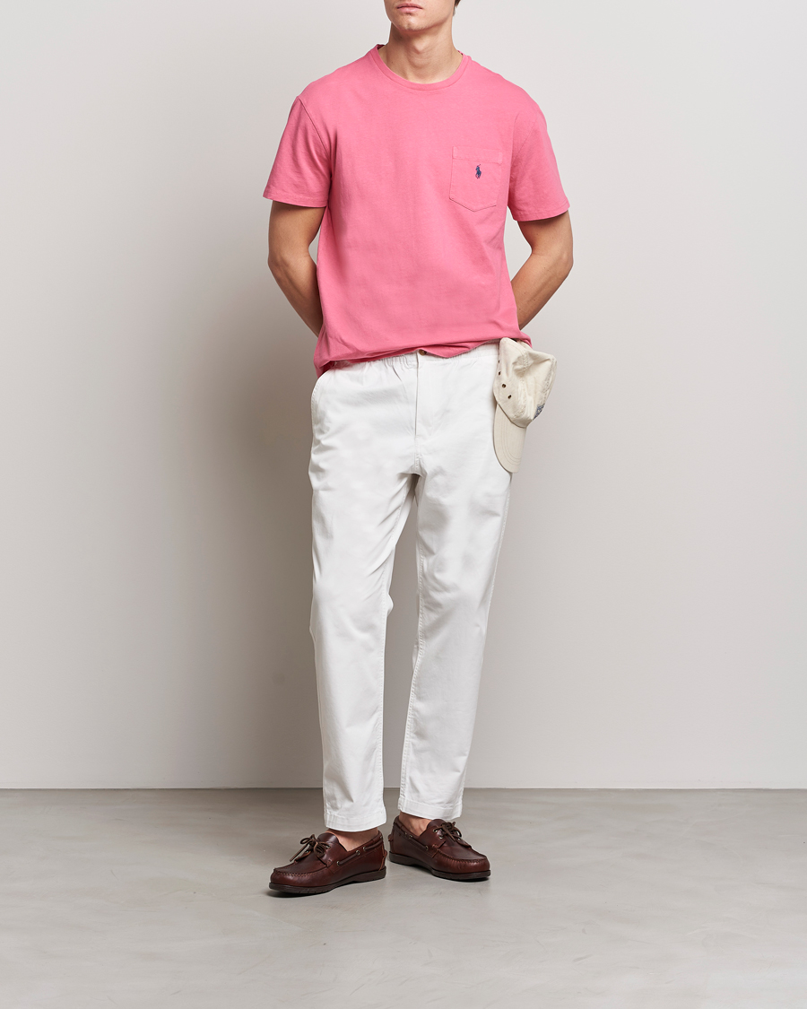 Men | T-Shirts | Polo Ralph Lauren | Cotton/Linen Crew Neck T-Shirt Red Sky