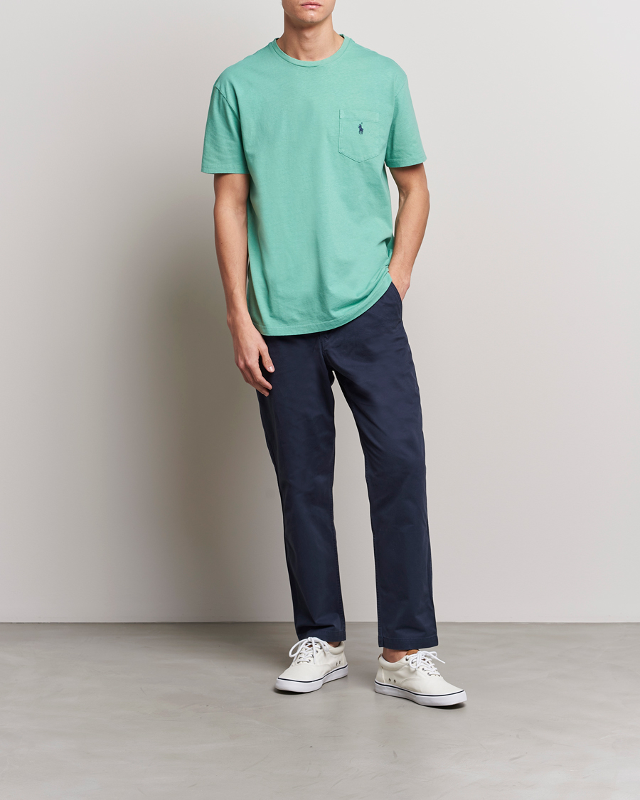 Men | T-Shirts | Polo Ralph Lauren | Cotton/Linen Crew Neck T-Shirt Essex Green