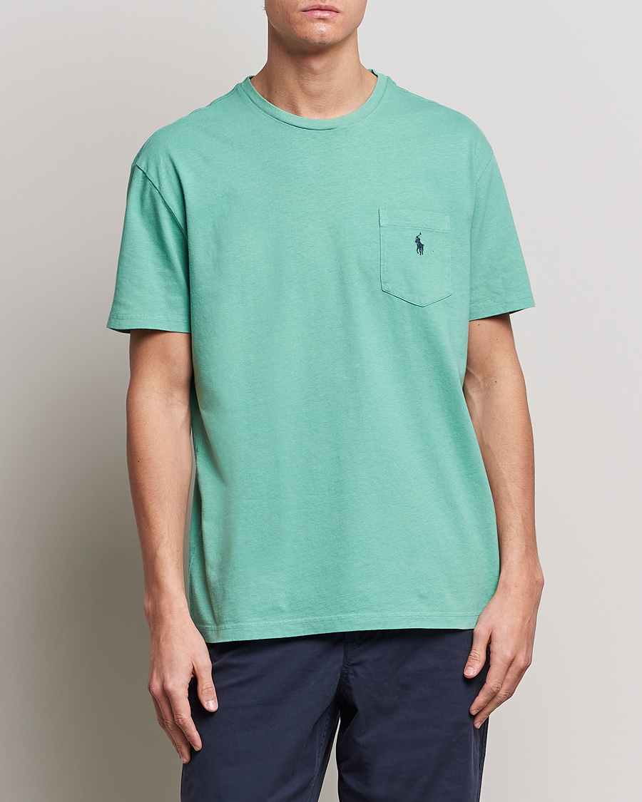 Men | T-Shirts | Polo Ralph Lauren | Cotton/Linen Crew Neck T-Shirt Essex Green