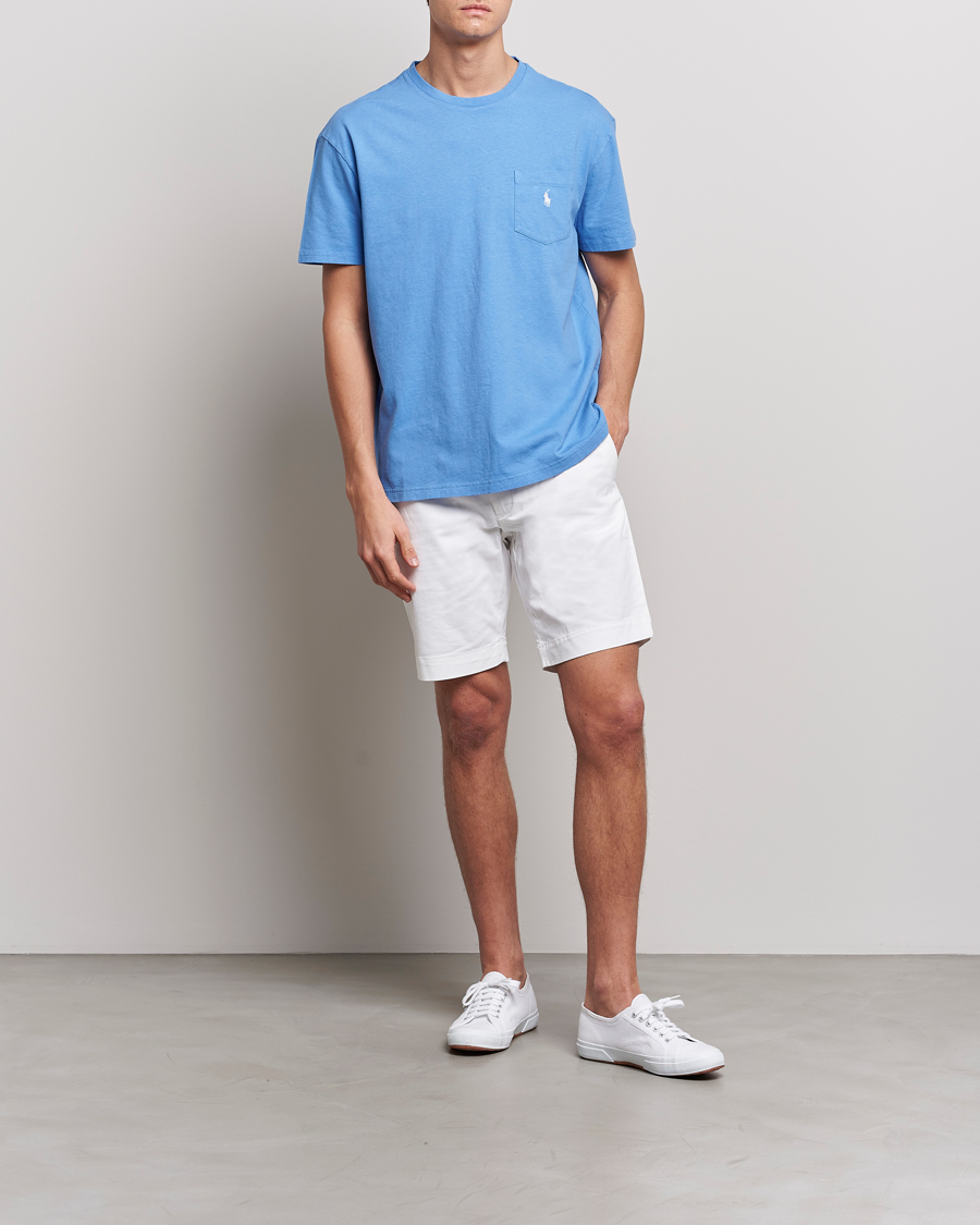 Men | T-Shirts | Polo Ralph Lauren | Cotton/Linen Crew Neck T-Shirt Summer Blue