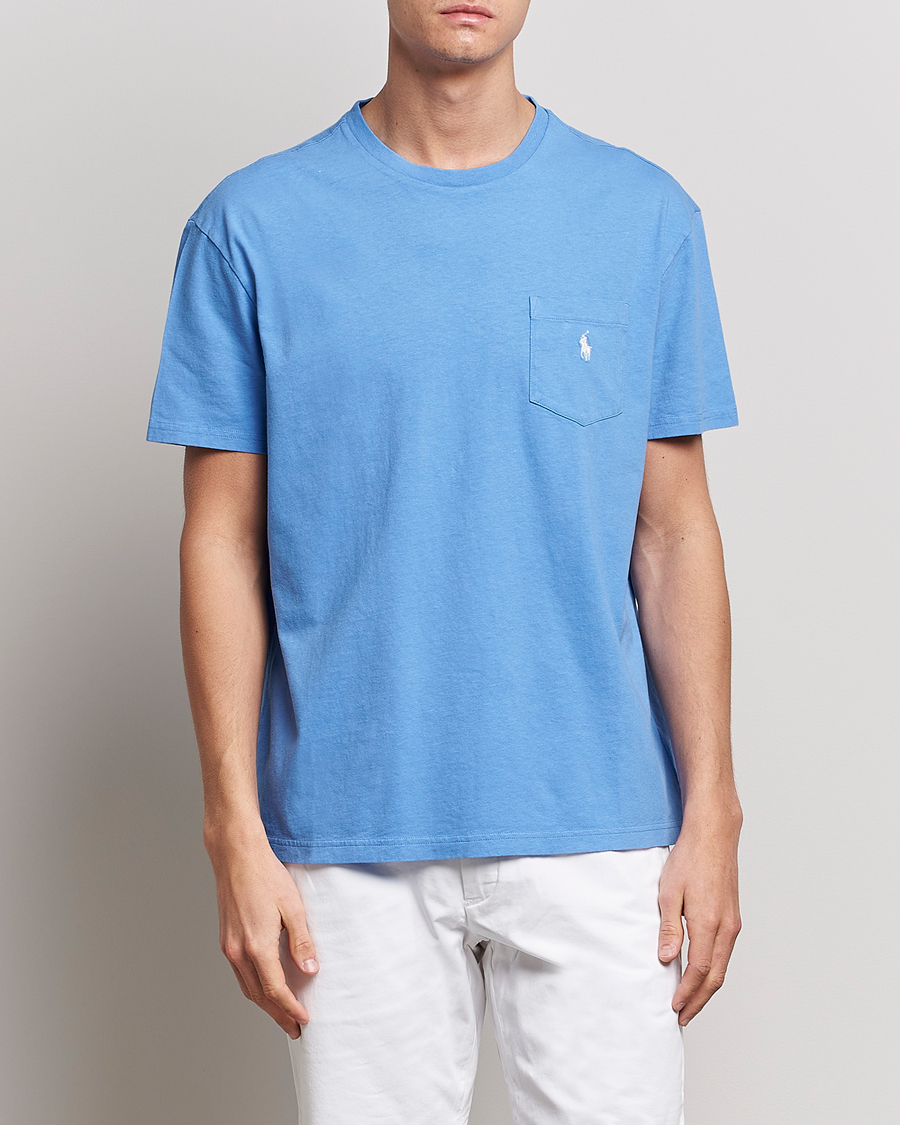 Men | T-Shirts | Polo Ralph Lauren | Cotton/Linen Crew Neck T-Shirt Summer Blue