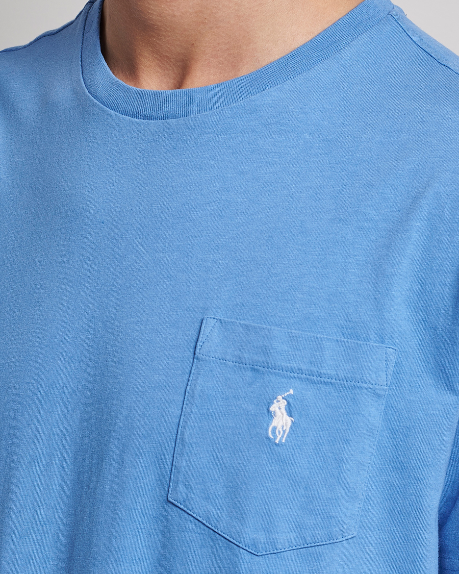 Men | T-Shirts | Polo Ralph Lauren | Cotton/Linen Crew Neck T-Shirt Summer Blue