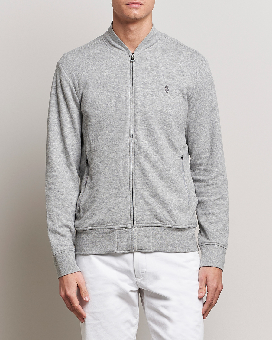Men | Sweaters & Knitwear | Polo Ralph Lauren | Double Knit Full-Zip Sweater Andover Heather