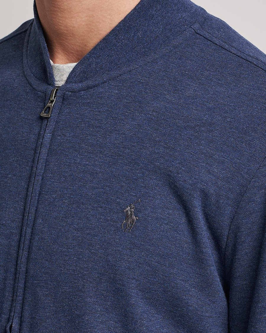 Men | Sweaters & Knitwear | Polo Ralph Lauren | Double Knit Full-Zip Sweater Spring Navy Heather